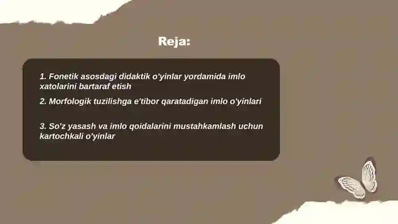 Boshlangʻich taʼlimda imloviy savodxonlik boʻyicha turli didaktik oʻyinlardan foydalanish 2