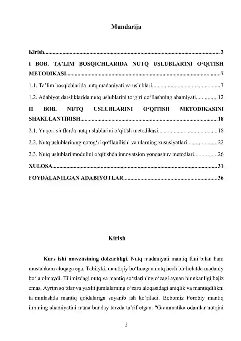 Ta’lim bosqichlarida nutq uslublarini o‘qitish metodikasini shakllantirish 2