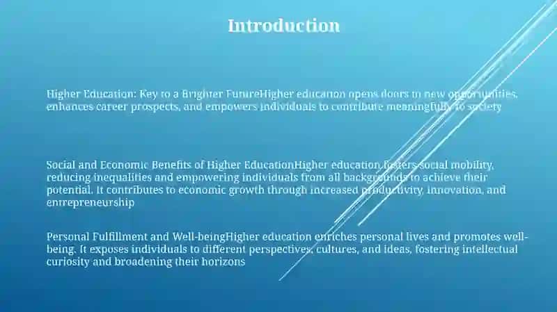 Higher Education: Key to a Brighter Future 2
