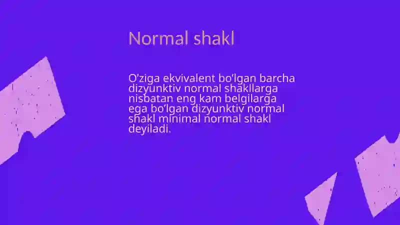 Formulalarning normal shakllari 2