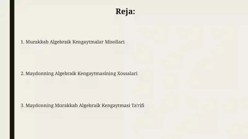 Maydonning murakkab algebraik kengaytmasi 2