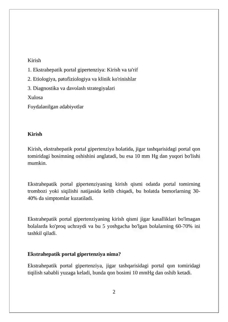 Jigardan tashqari portal gipertenziya 2