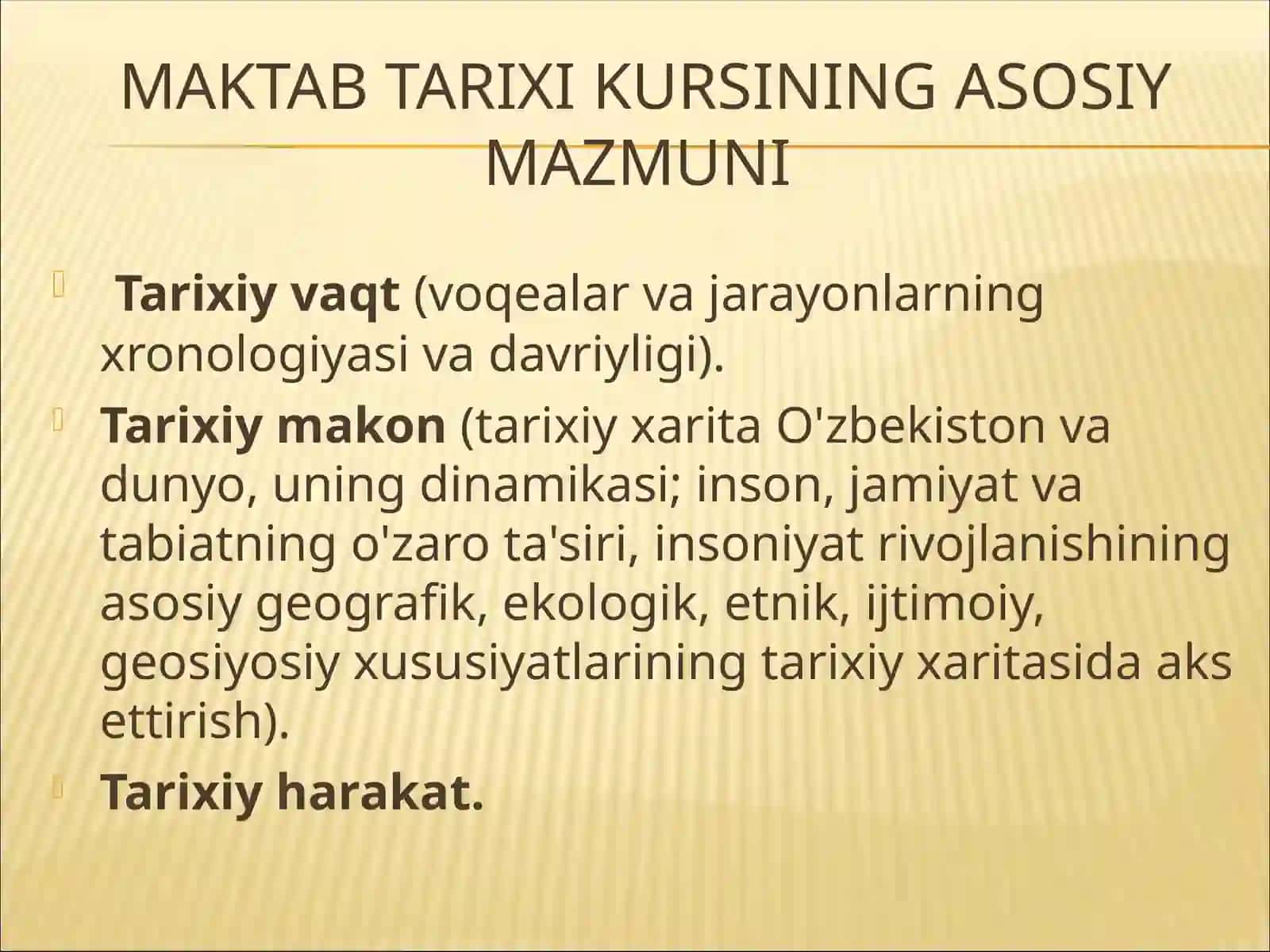 TARIX DARSLARIDA FAZOVIY VA VAQT TASAVVURLARNI SHAKLLANTIRISH 2