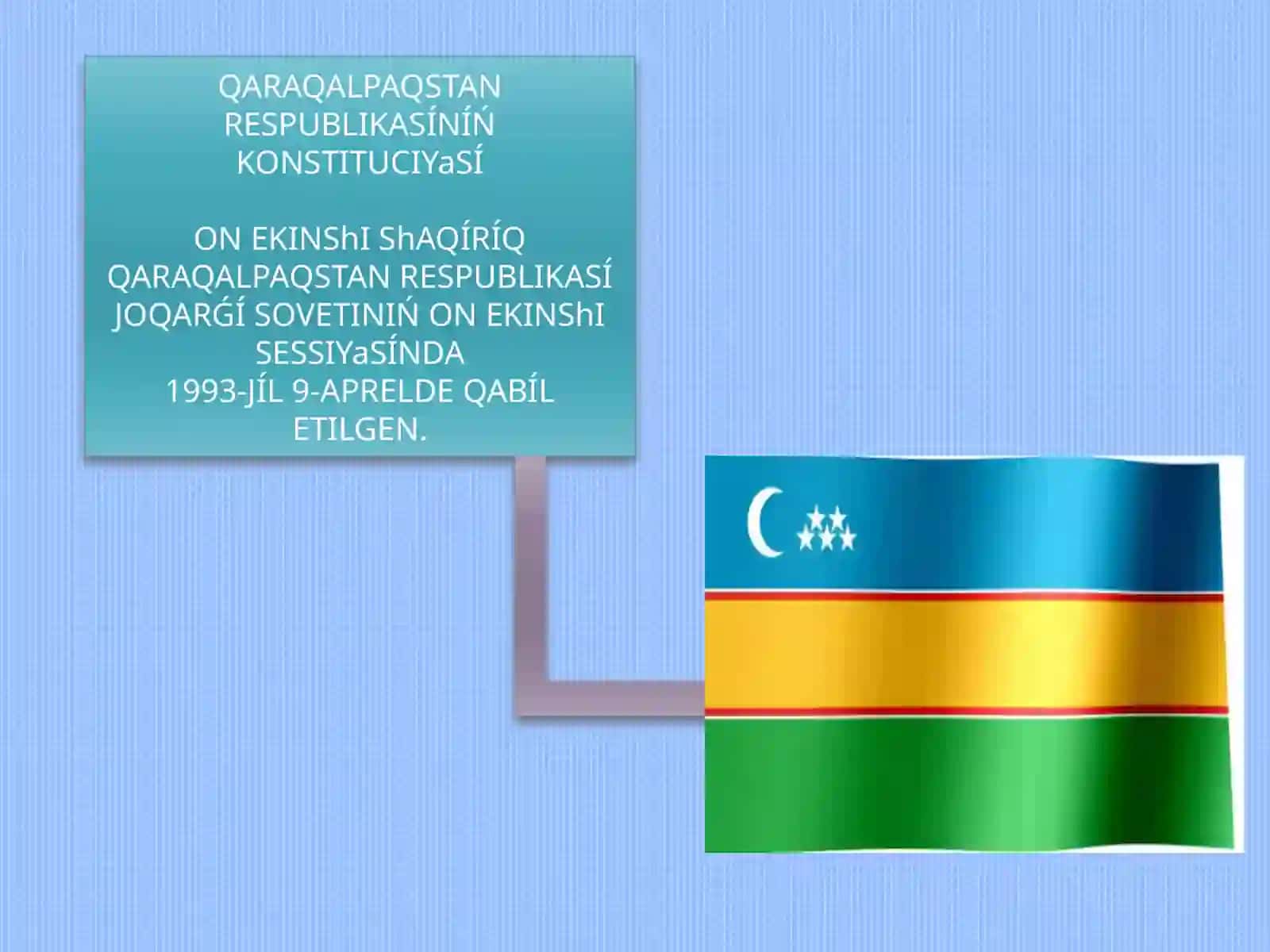 9-aprel Qaraqalpaqstannıń konsituciyası qabıl etilgen kún 2
