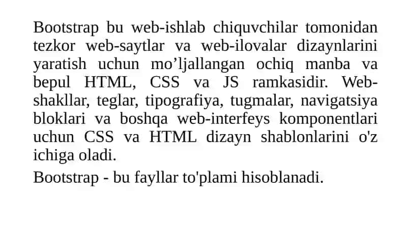 Bootstraptexnologiyasi 2