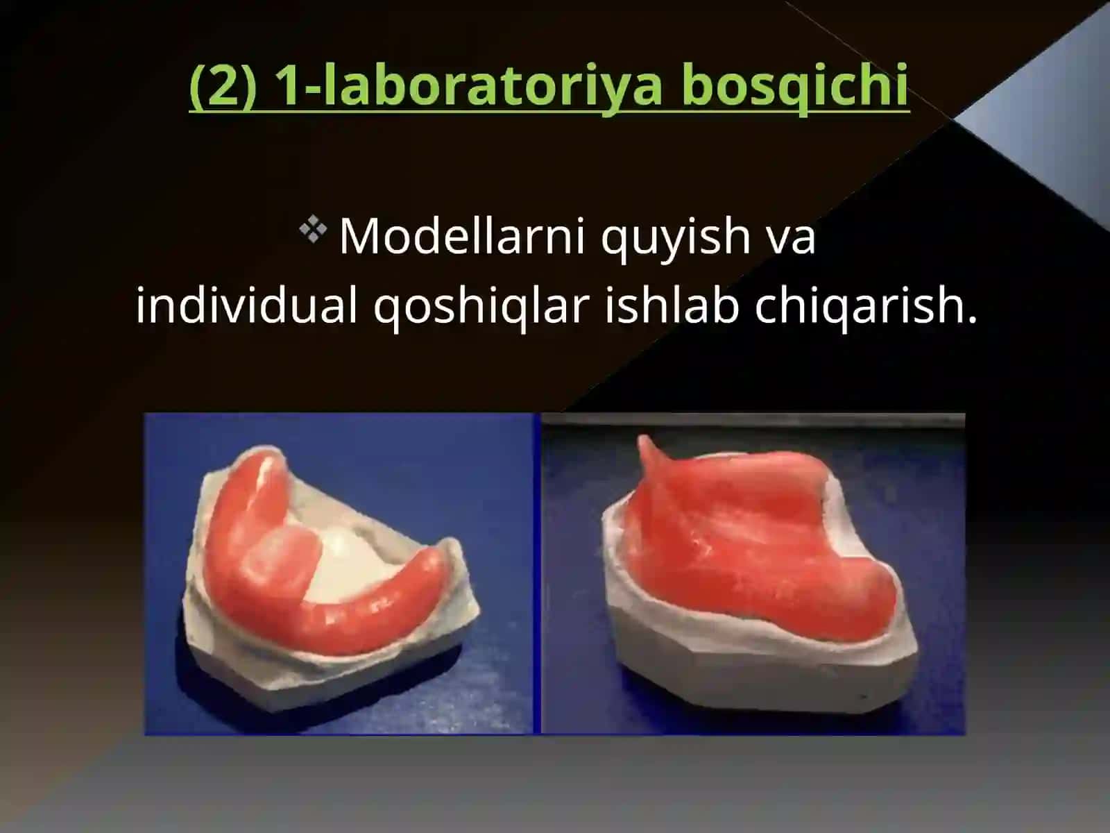 To'liq olib qo'yiladigan tish protezlarini tayyorlashning klinik va laborator bosqichlari 2