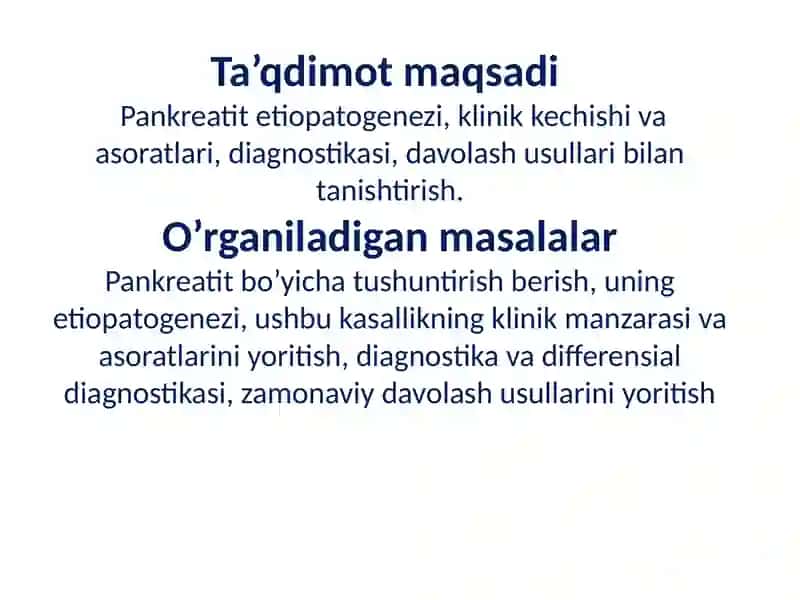 Pankreatitlarni xirurgik davolash usullari 2