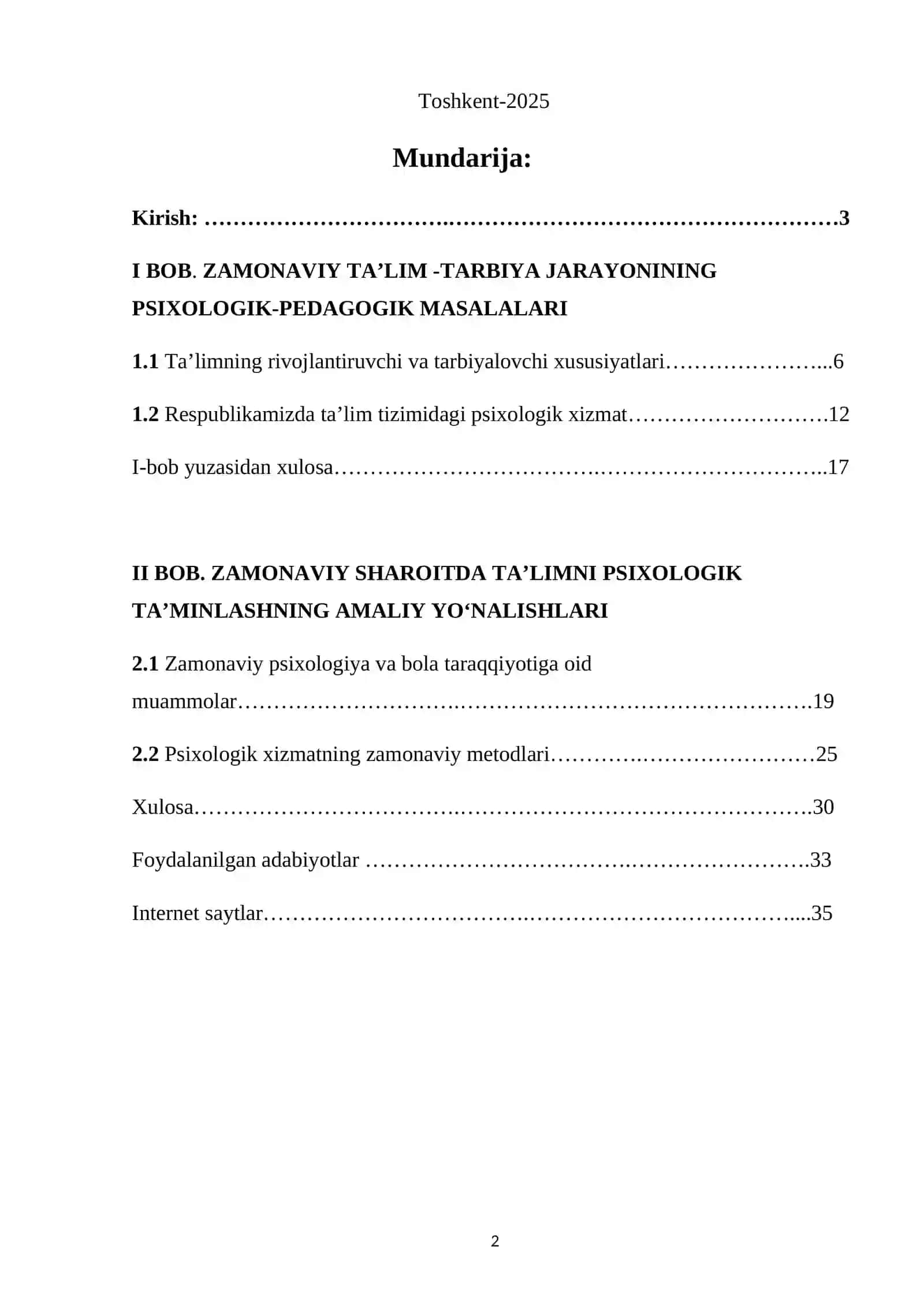 Zamonaviy sharoitda taʼlimni psixologik ta’minlashning asosiy yoʻnalishlari 2
