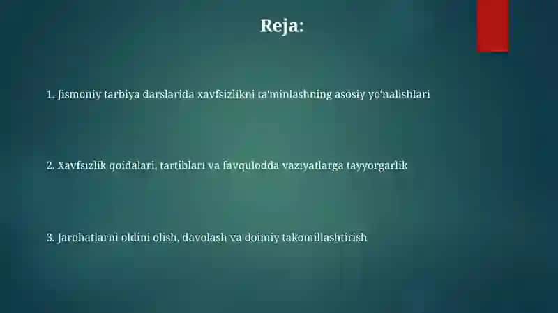 Jismoniy tarbiya darslari 2
