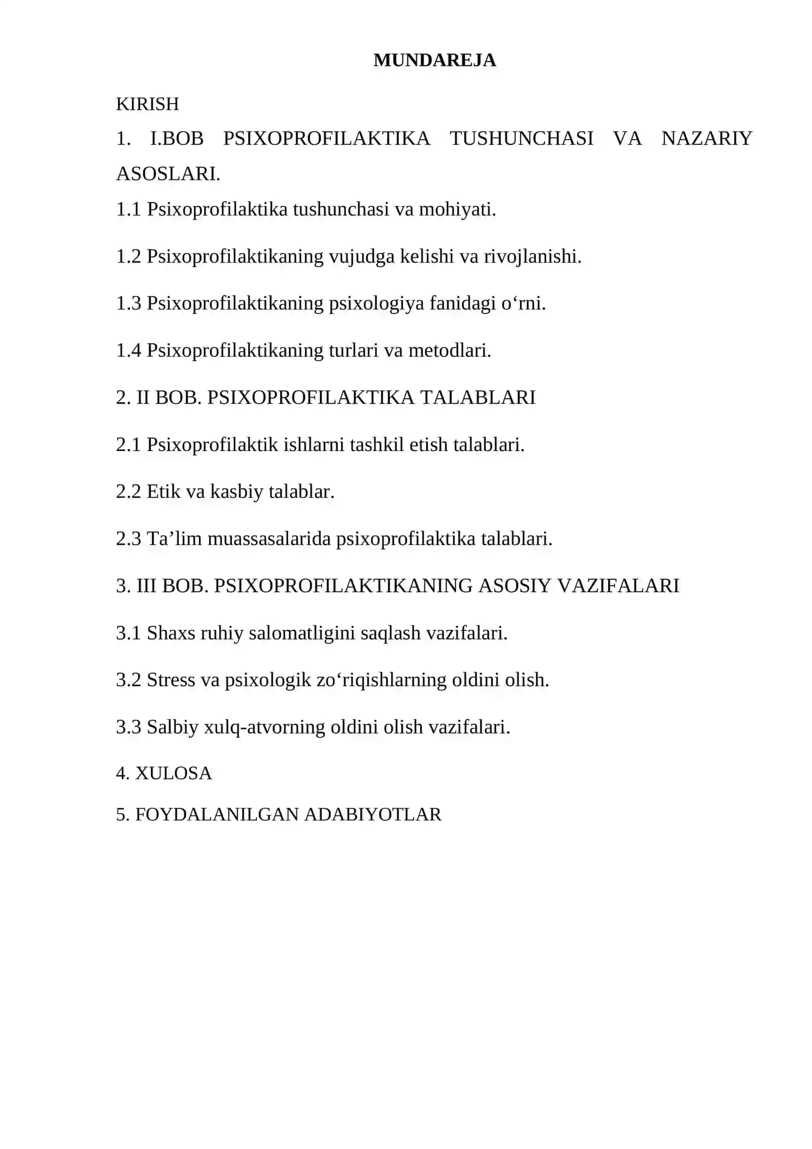 Psixoprofilaktika talablari va vazifalari 2