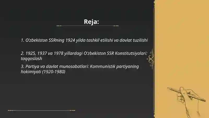 Oʼzbekistonning 1920-1980 yillardagi davlati va huquqi 2