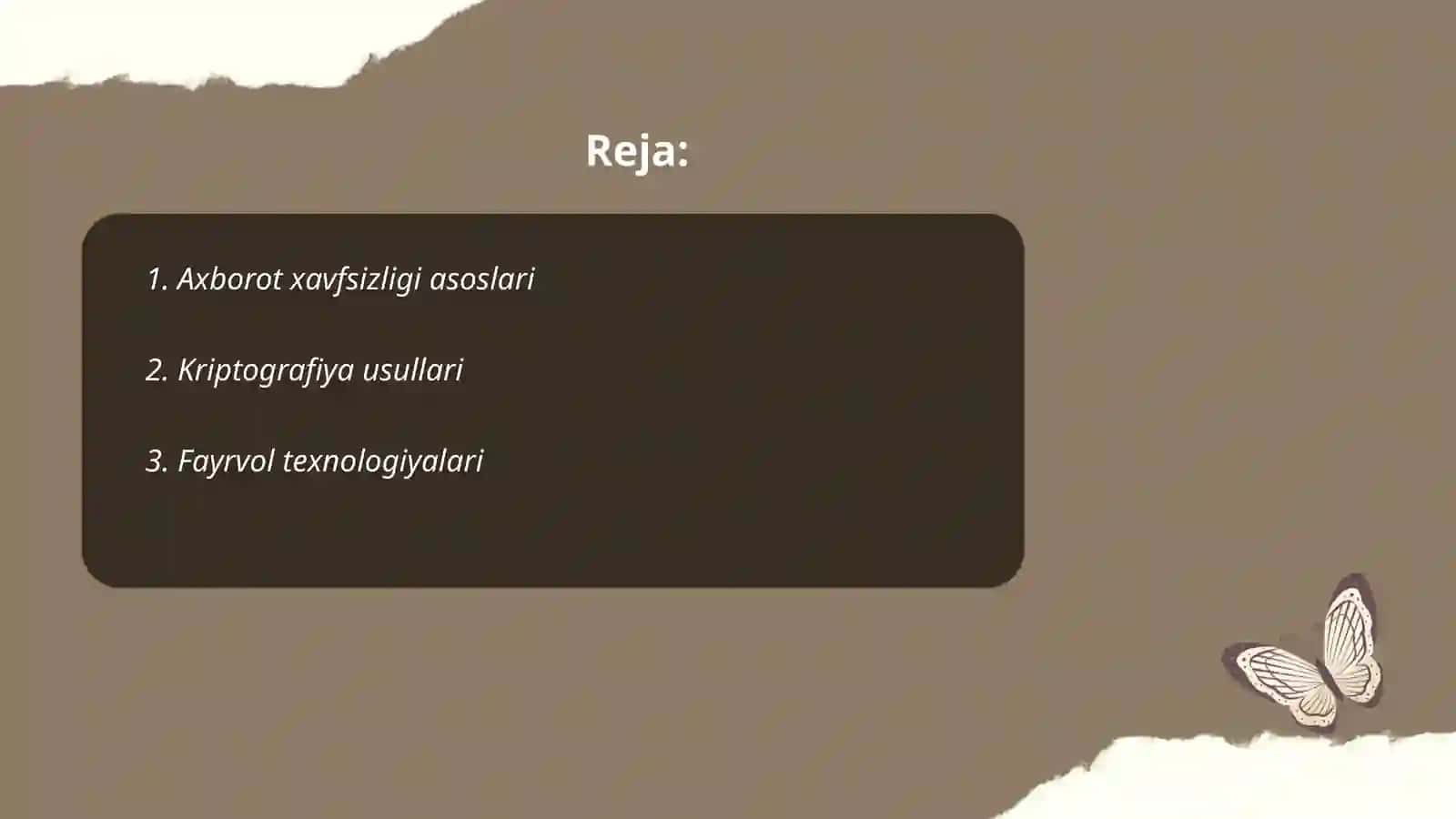 Axborot xavfsizligi asoslari 2