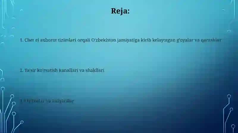 Oʻzbekiston jamiyatiga xarajiy axborot tizimlari orqali kirib kelayotgan g'oyalar va qarashlar 2