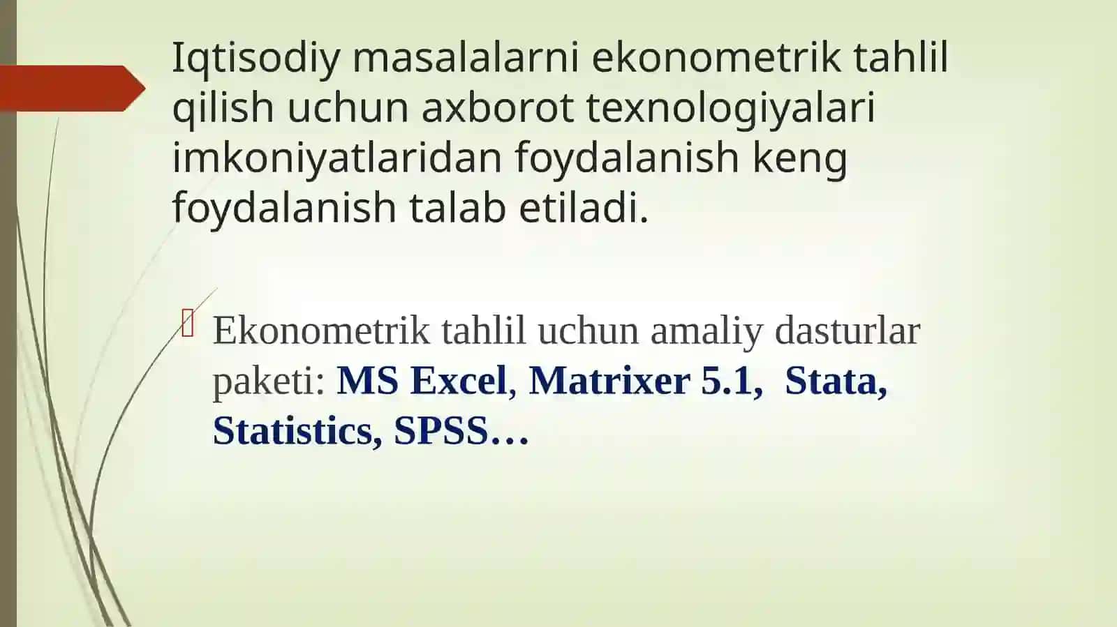 EKONOMETRIKTADQIQOTLARDA AXBOROT-KOMMUNIKATSION TEXNOLOGIYALARIDAN FOYDALANISH 2
