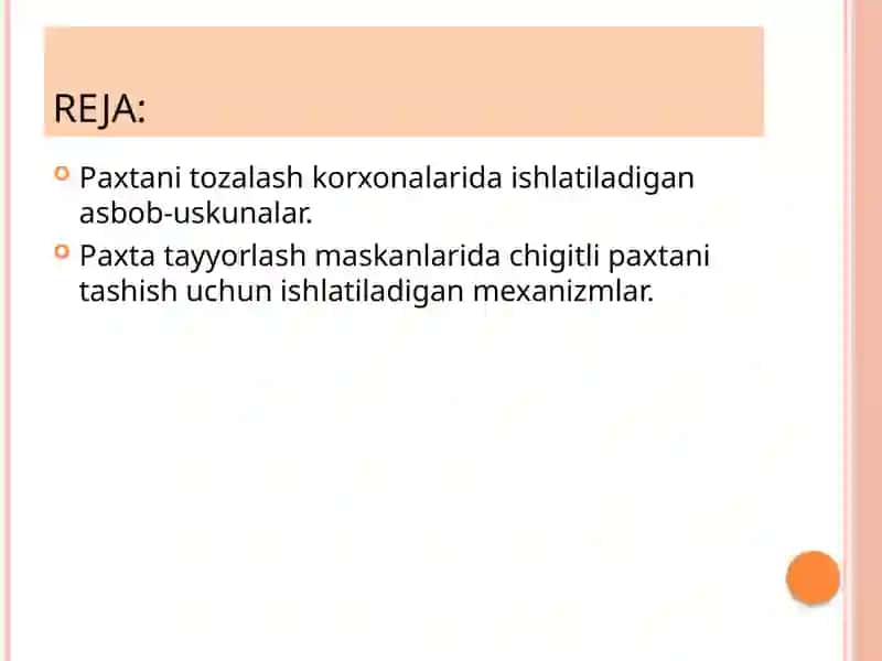 Chigitli paxtani quritish va qayta ishlash 2