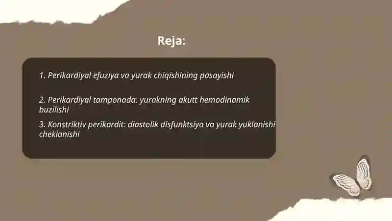 Perikard patalogiyasida yurak funksiyasining buzilishi 2