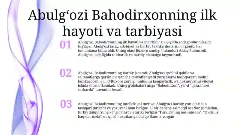 Abulg‘ozi Bahodirxonning ilk hayoti va ma’rifati 2