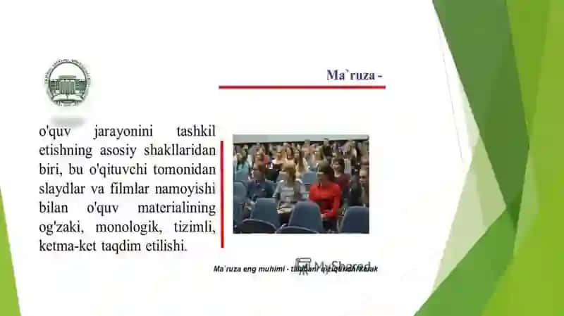Maruza turlari va ularga qo’yiladigan talablar 2