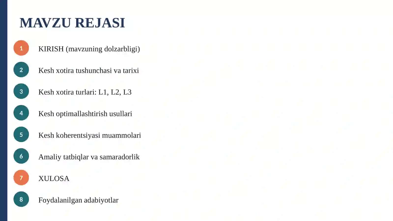 Individualloyiha "Kompyuter tizimlarida kesh optimallashtirish" 2