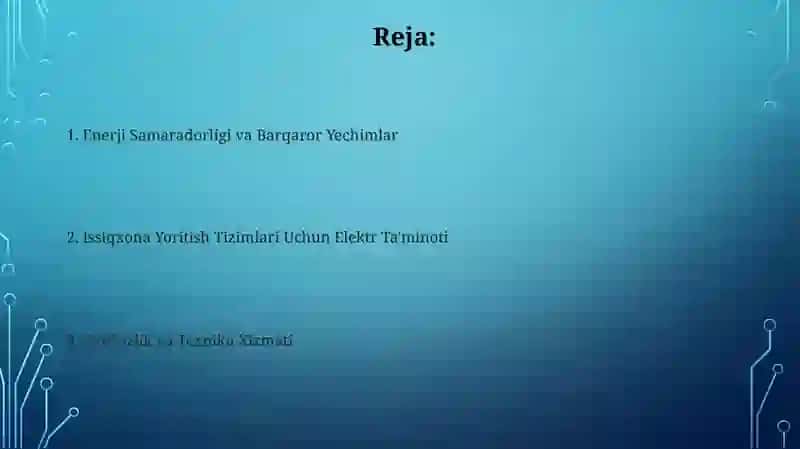 Issiqxona Yoritish Tizimlari Uchun Elektr Ta'minoti 2