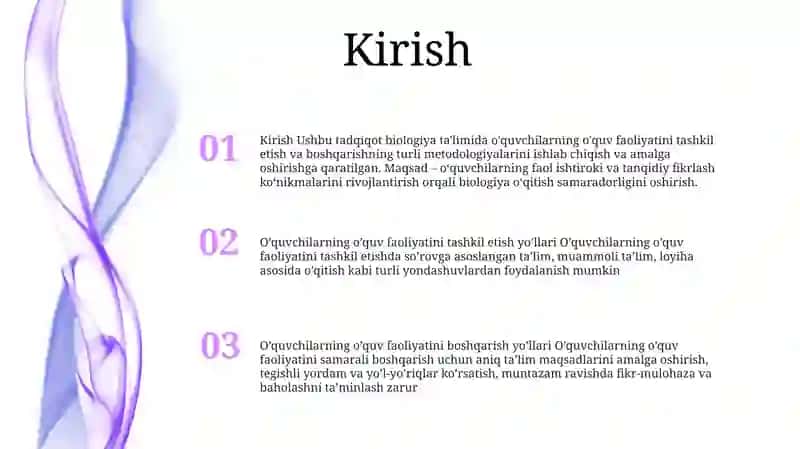Biologiyani O'Qitishda O'Quvchilarning O'Quv-Bilish Faoliyatini Tashkil Etish Va Boshqarish Yo'Llari 2