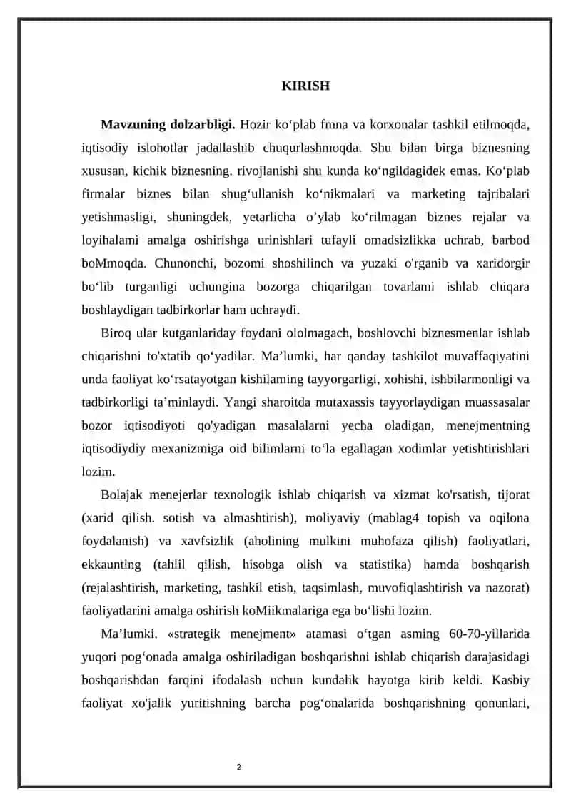 KOMPANIYA PORTFELINING KORXONALAR TARMOQLARI BO’YICHA TAHLILI 2