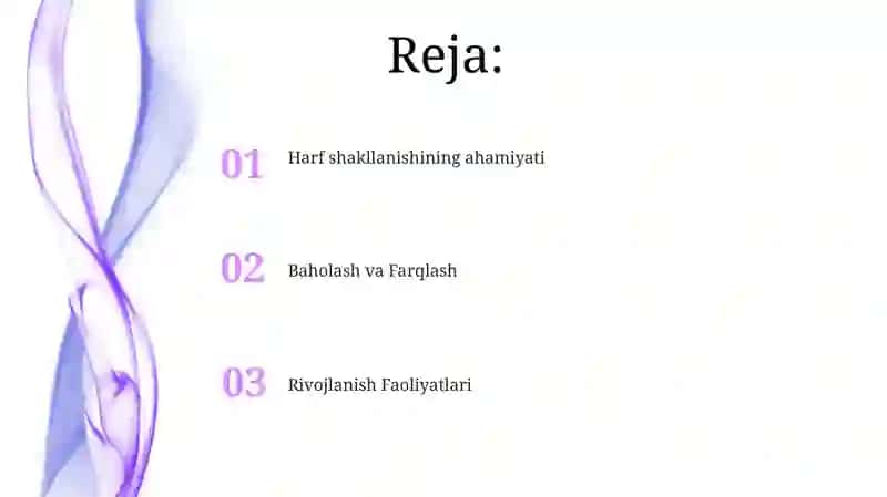 Halqa elementli kichik harflarni o'rgatish dars ishlanmasini tayyorlash 2