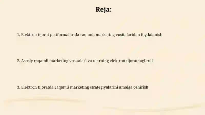 Elektron savdo maydonlarida raqamli marketing vositalaridan foydalanish 2