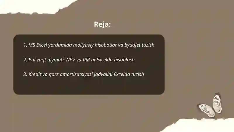 Iqtisodiy masalalarni MS Excel yordamida yechish 2