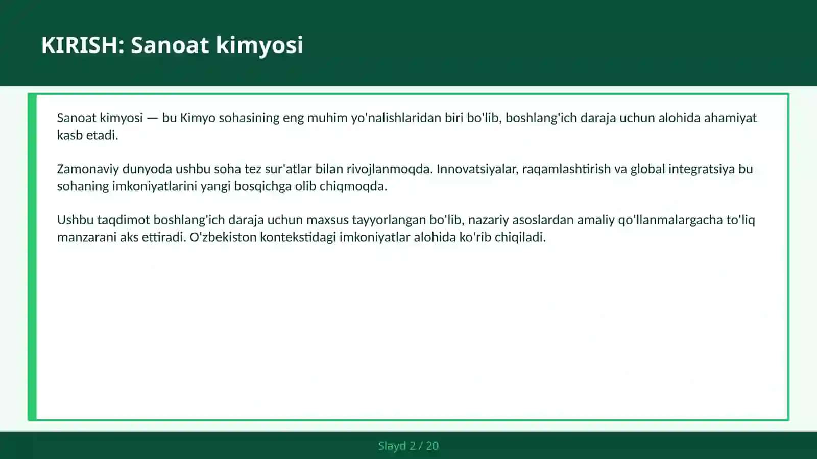 Sanoat Kimyosi 2