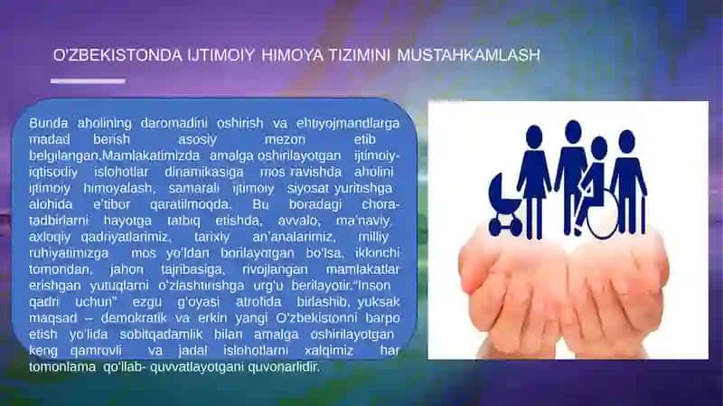 OʼZBEKISTONDA KUCHLI IJTIMOIY HIMOYA TIZIMINING YARATILISHI.​ 2