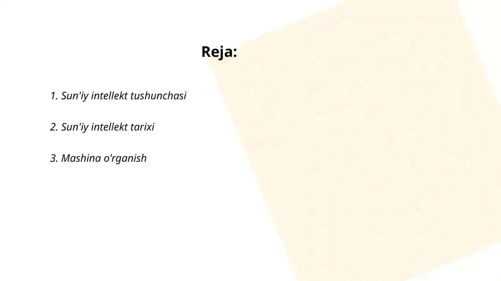 Sun’iy intellekt tushunchasi 2