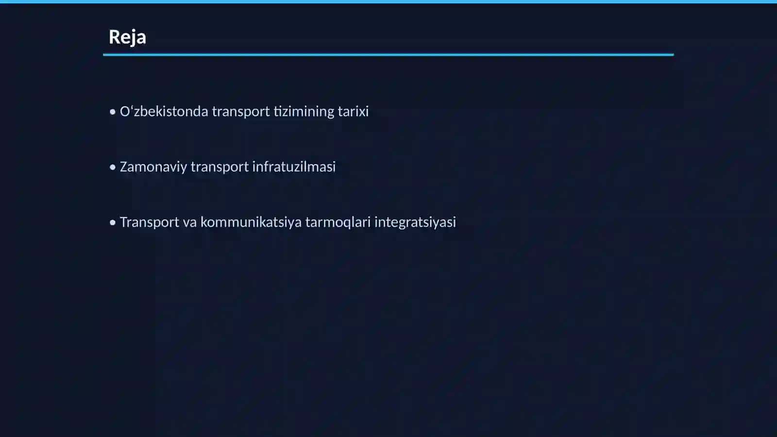 Oʻzbekistonda zamonaviy transport-kommunikatsiya tizimining shakllanishi 2