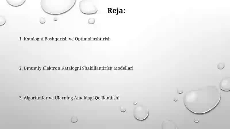 Yigʻma elektron katalogni shakllantirish modellari va algoritmlari 2