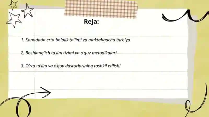 Kanadada erta bolalik ta'limi va maktabgacha tarbiya 2