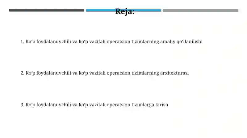 Ko'p foydalanuvchili va ko'p vazifali operatsion tizimlar 2
