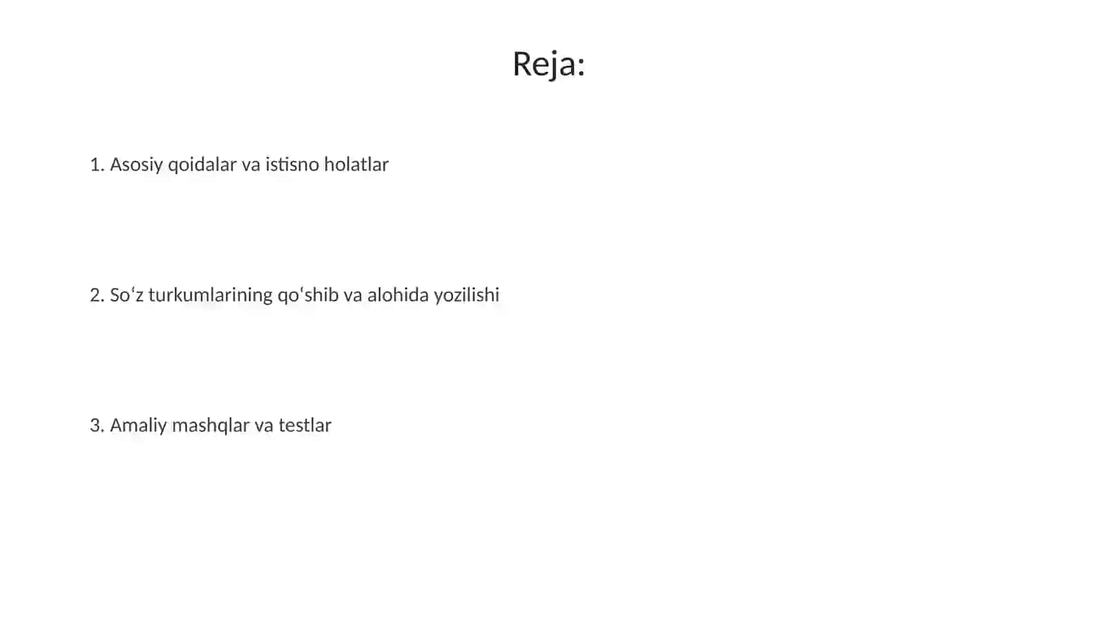 O‘zbek tilidas so‘zlarni qo‘shib yozish va ajratish qoidalari 2