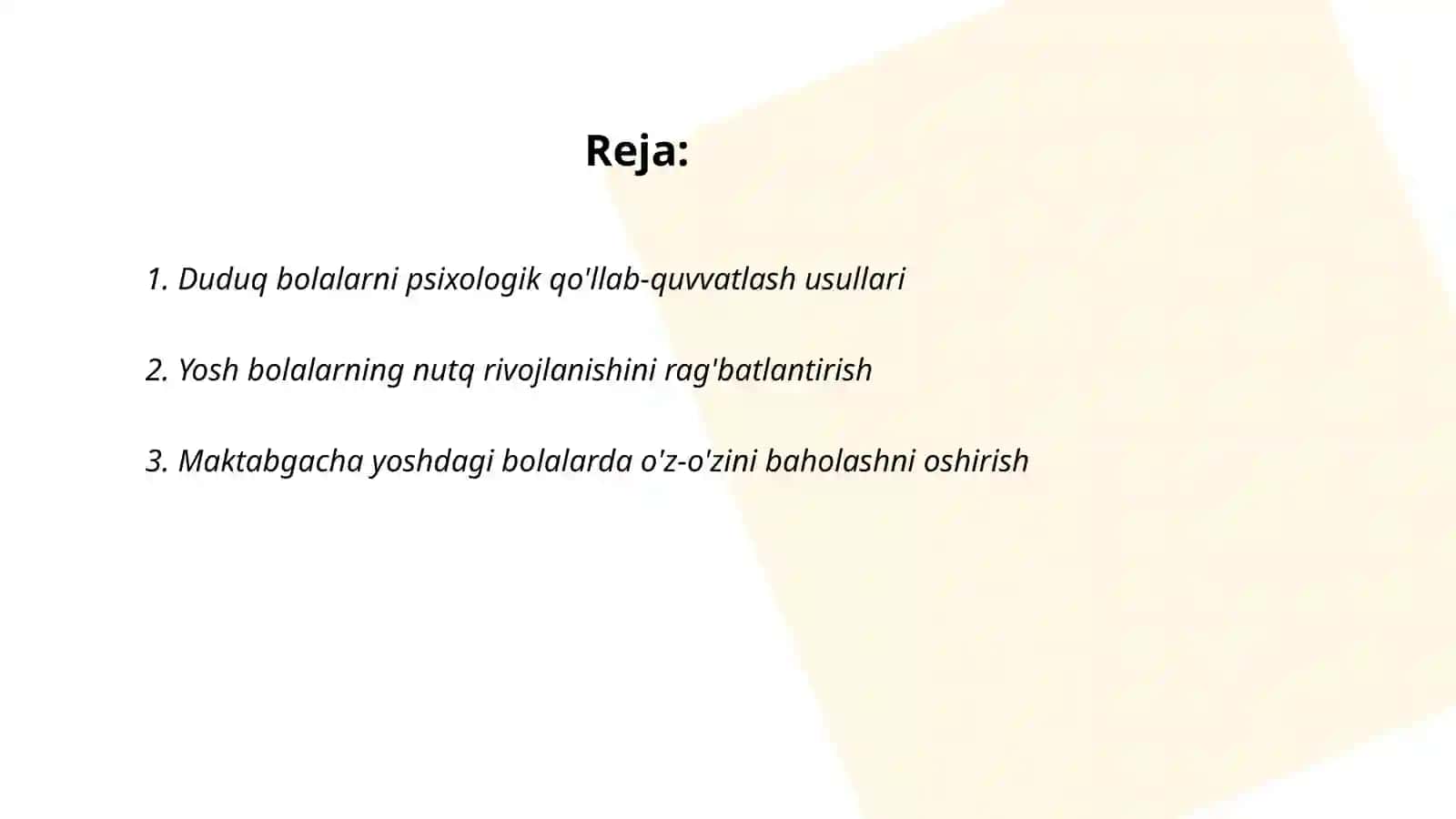 Maktabgacha yoshdagi duduqlanuvchi bolalarni maktab ta'limiga psixologik tayyorlash 2