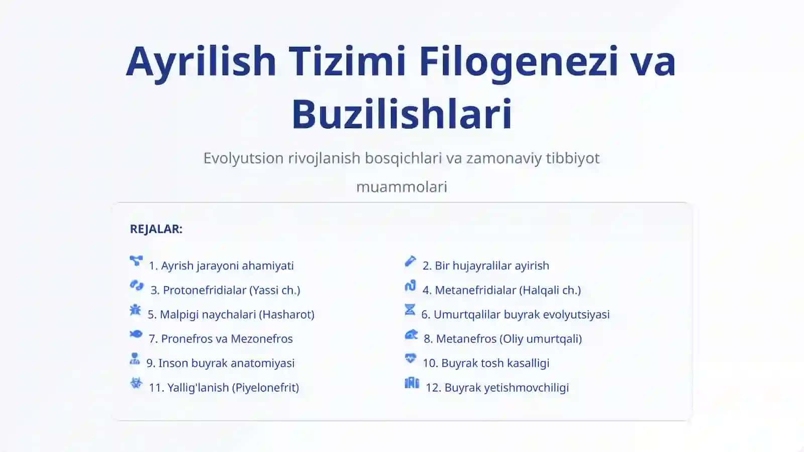 Ayrilish Tizimi Filogenezi va Buzilishlari 2