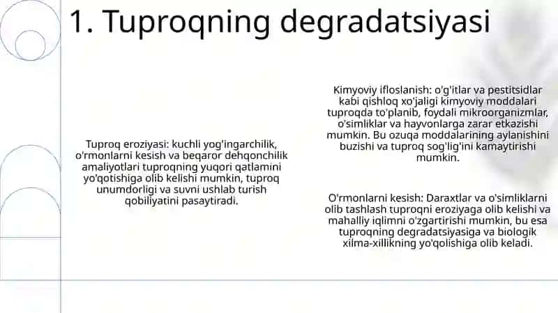 Dunyo Tuproqlaridan Foydalanishdagi Muammolar 2