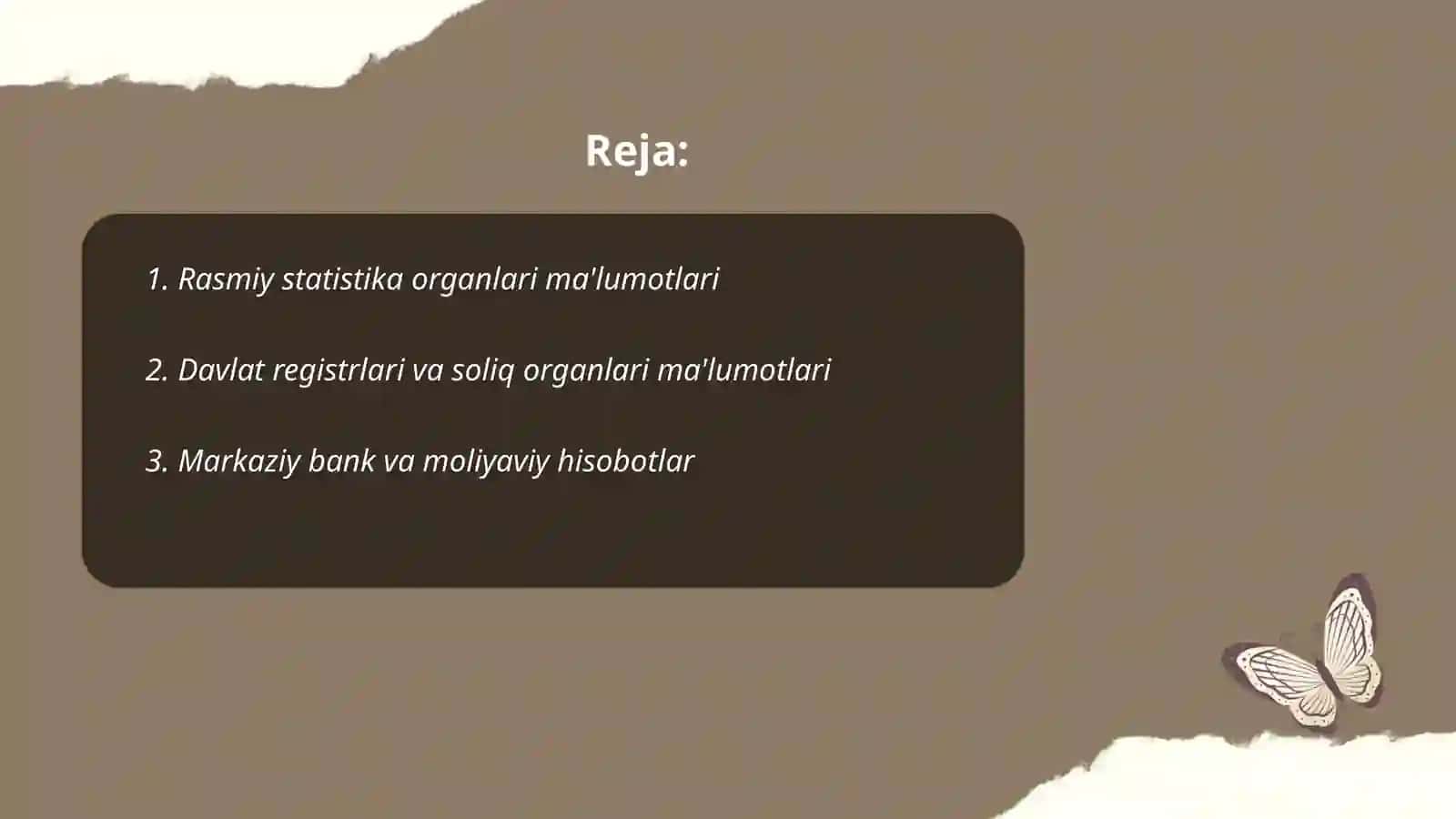 Iqtisodiyotda malumotlar tóplashning axborot manbalari 2