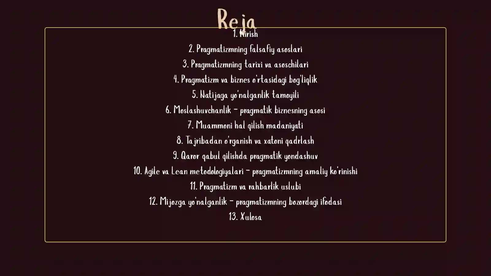 Pregmatizm biznes falsafasi sifatida 2