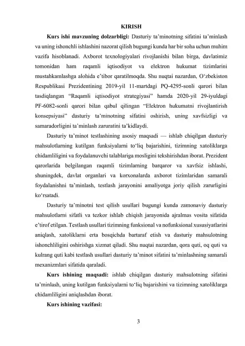 DASTURIY TA’MINOTNI TEST QILISH USULLARI 2