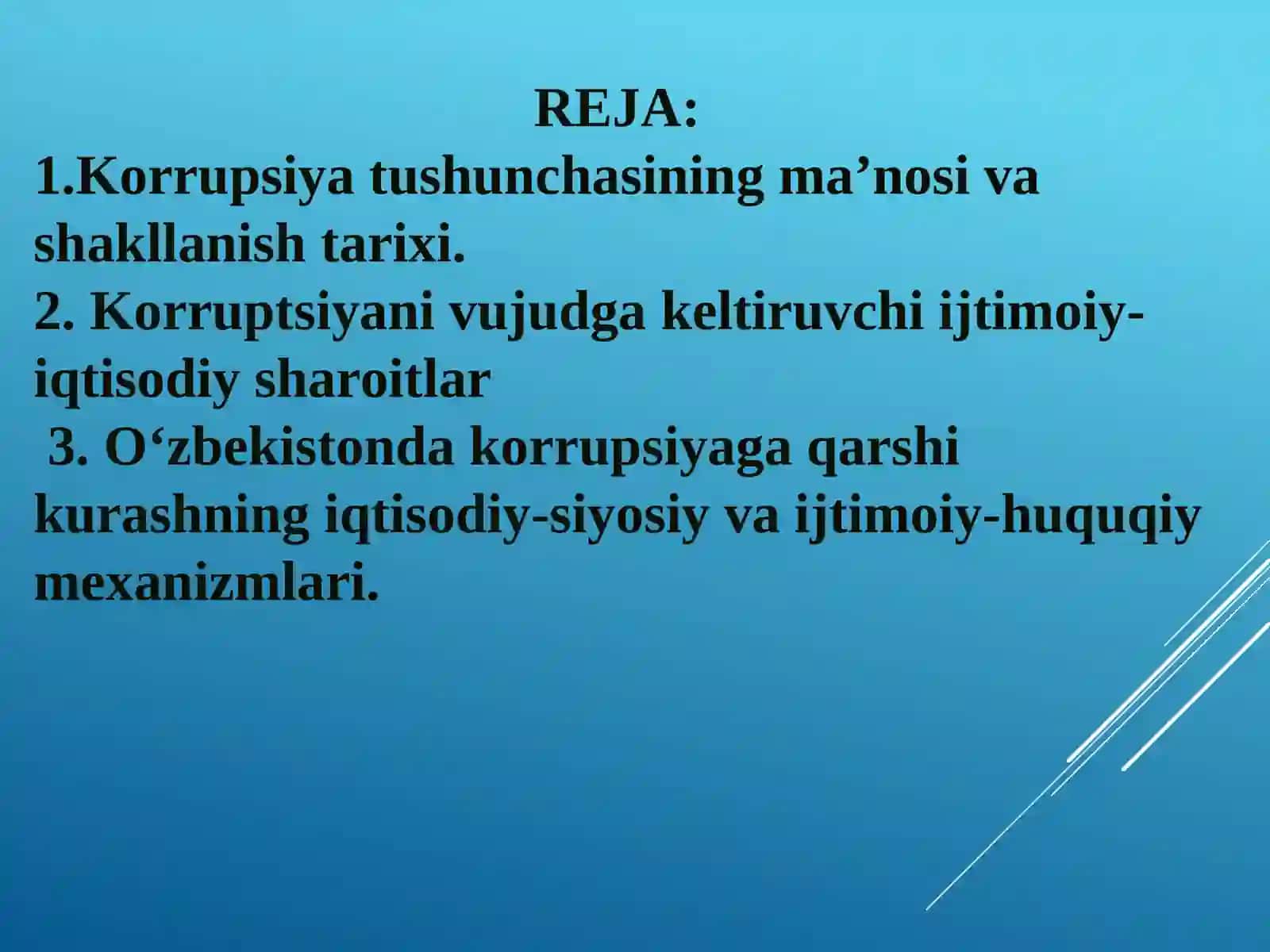 Korrupsiyaga qarshi kurash borasida Oʻzbekiston Respublikasi davlat siyosatining asosiy yoʻnalishlari 2