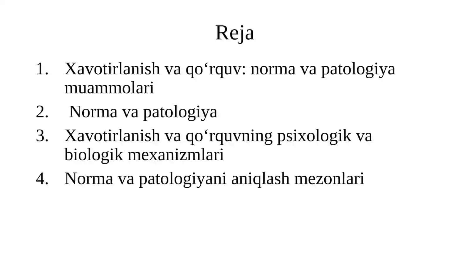 Xavotirlanish va qo’rquv: norma va patologiya muammolari 2