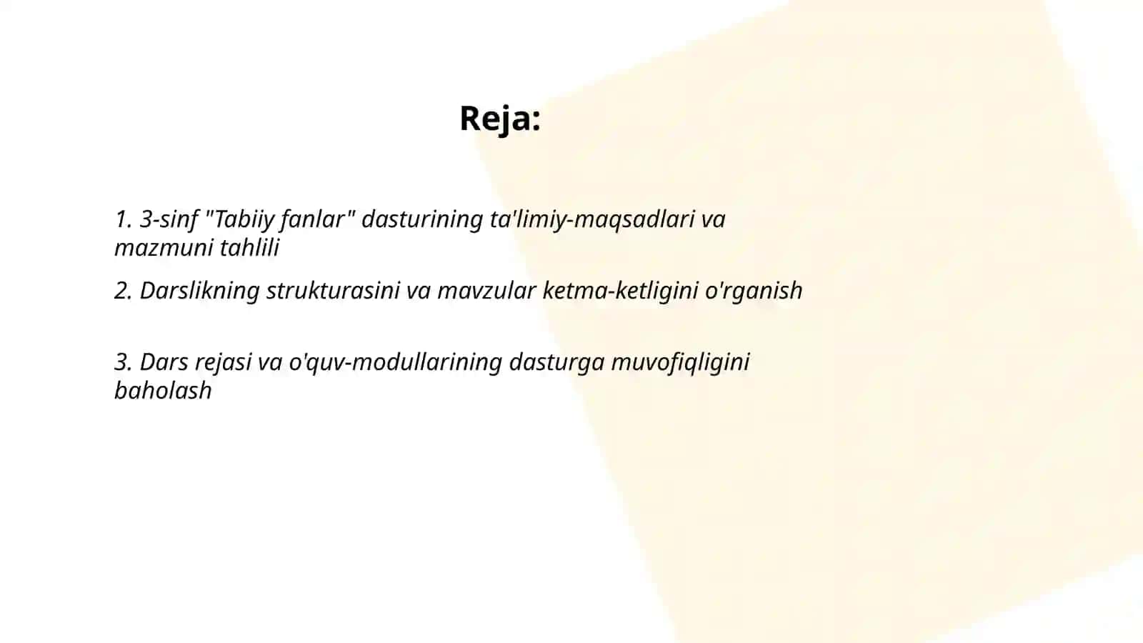 3-sinf "Tabiiy fanlar "dasturi va darsligi 2