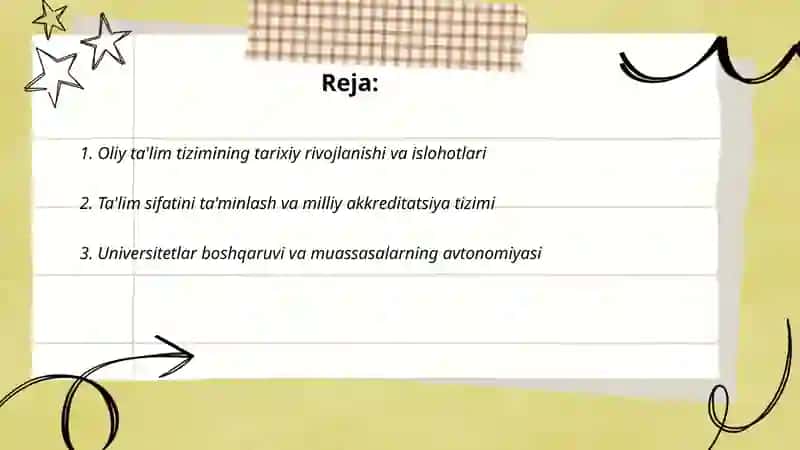 Oliy ta'lim tizimi ravnaqi 2