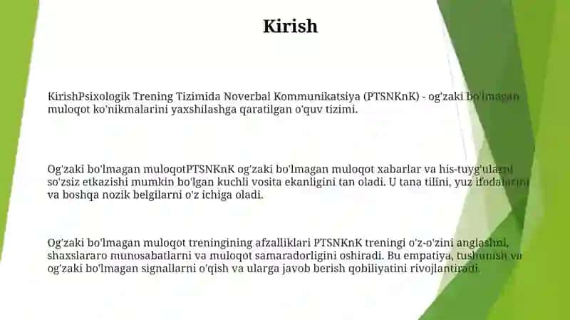 Psixologik Trening Tizimida Noverbal Kommunikatsiya 2