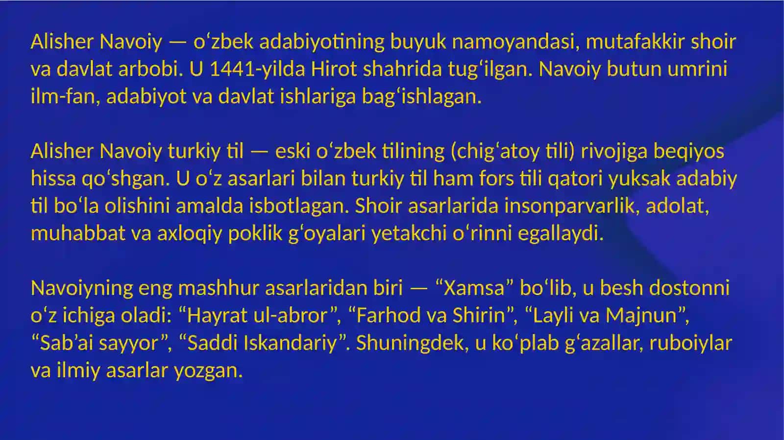 Alisher Navoiy merosini o'rganish 2