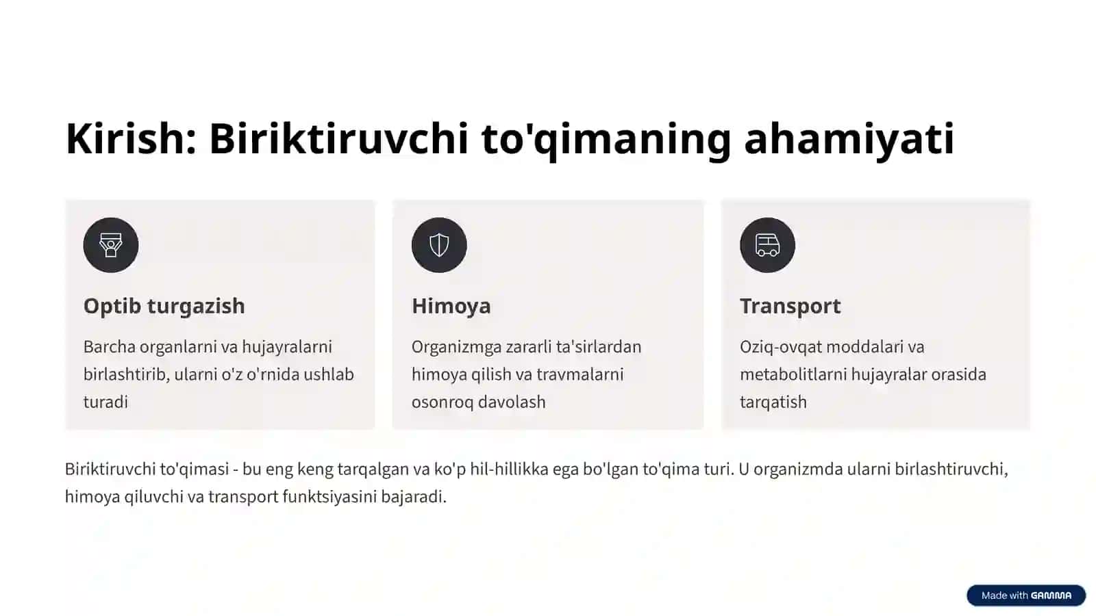 Biriktiruvchi to'qima turlarini mikroskop ostida o'rganish 2
